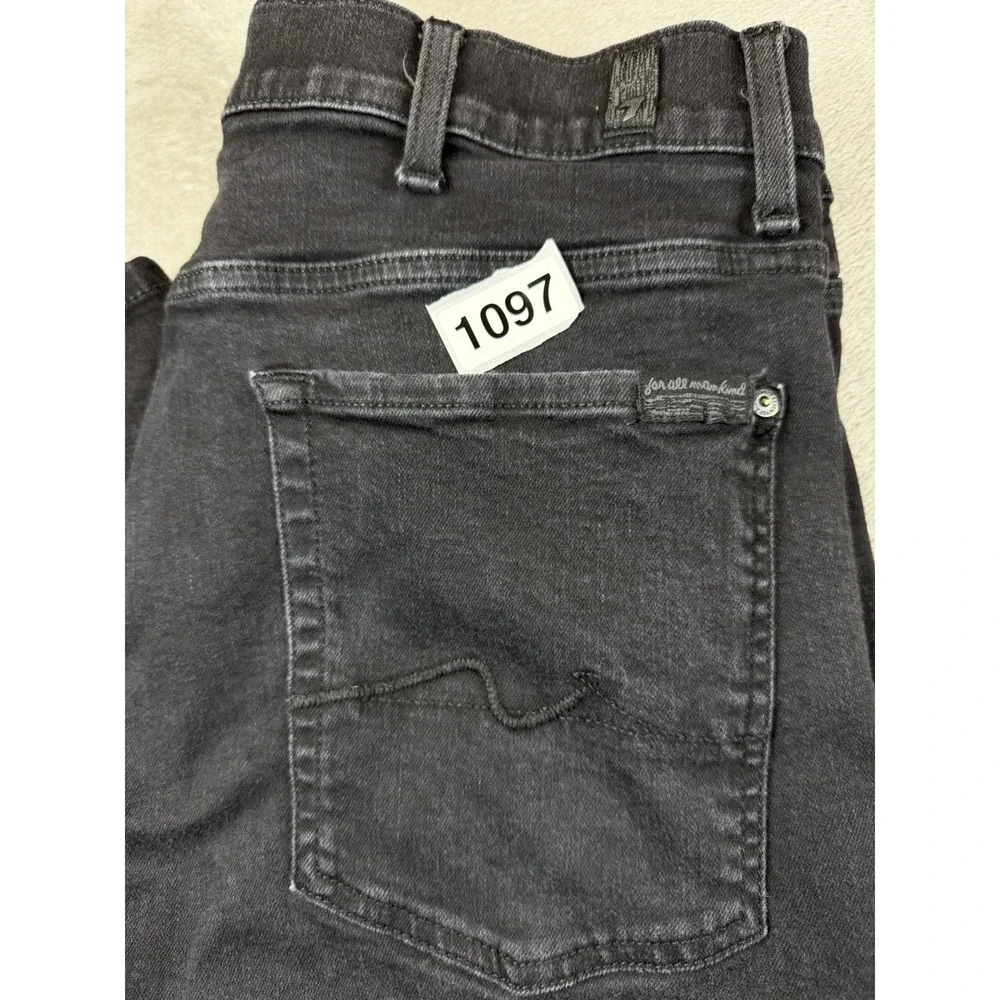 7 For All Mankind Jeans Men's 36 Black Standard Straight USA Denim Pants (35X28)